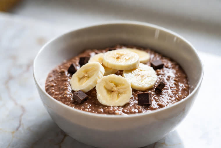 Porridge de chocolate con 40 g de proteína